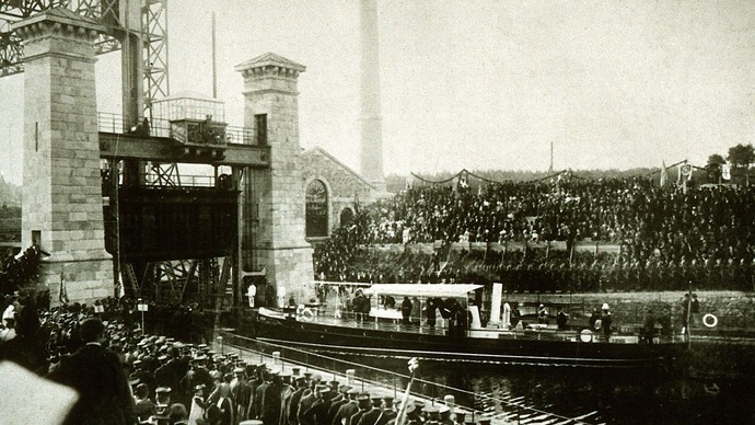 Feierliche Eröffnung des Schiffshebewerkes im Jahre 1899